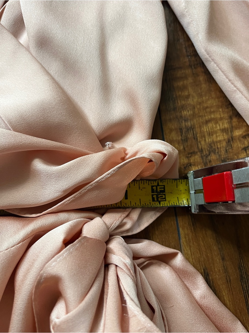Mac Duggal Blush Pink Long-Sleeve Wrap Dress, size 6 - Picture 7 of 11